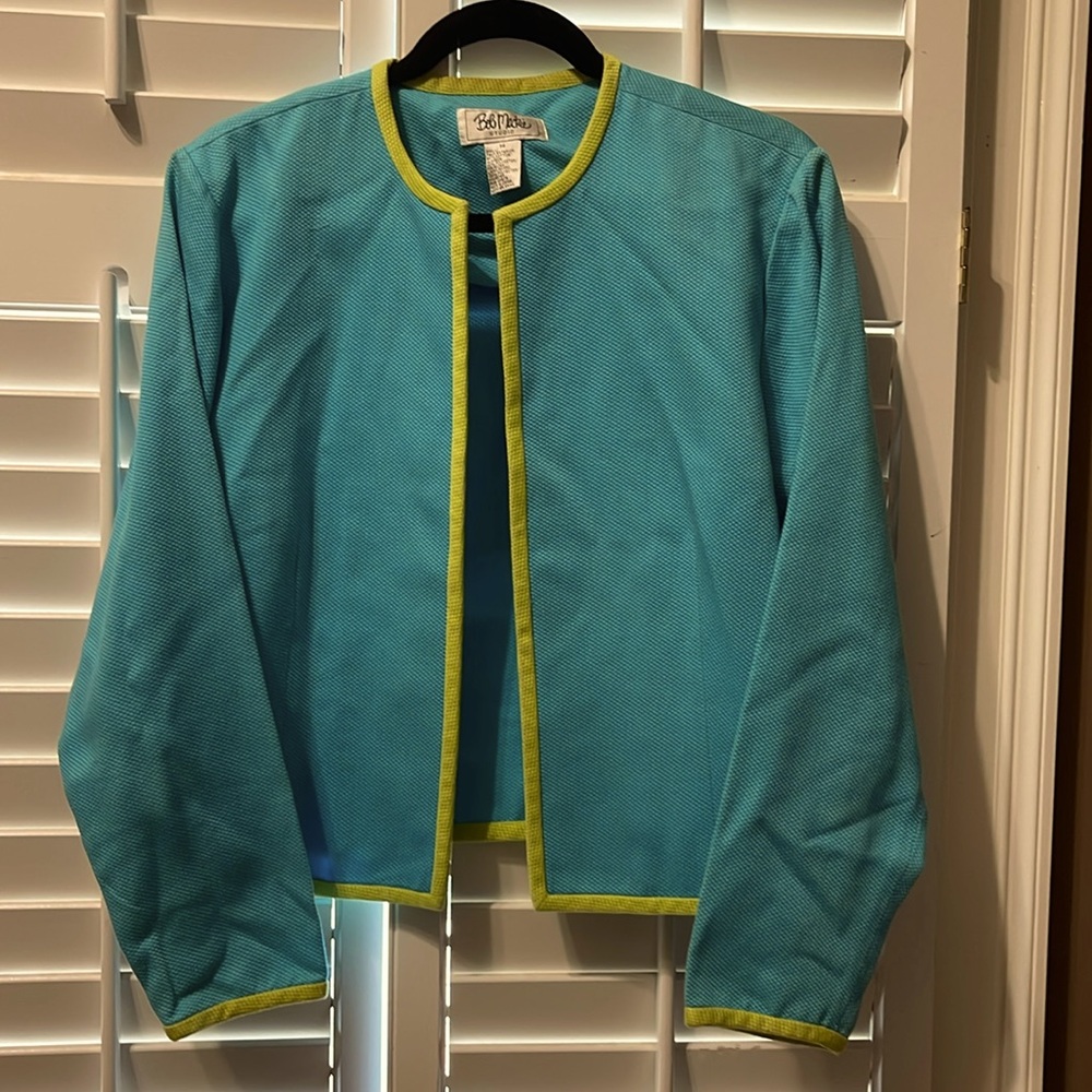 Bob Mackie light jacket with piping detail. Size 14